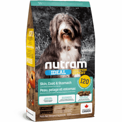Nutram I20 Cordero y Arroz Integral Sensitive Skin Coat & Stomach Todas las Edades y Razas