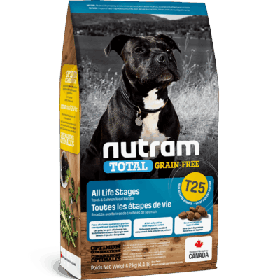 Nutram T25 Grain Free Trucha y Salmon Todas las Edades Raza Med y Grande