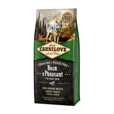 Carnilove Duck & Pheasant Adulto 12Kg - Alimento premium natural de pato y faisán sin cereales para perros adultos.