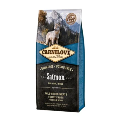 Carnilove Salmon Adulto 12Kg - Comida natural de salmón libre de cereales para perros adultos de todas las razas.
