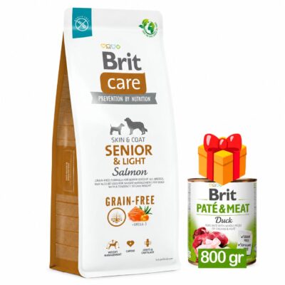 Brit Care Senior Light Salmon 12 kg con lata Brit de 800 g de regalo