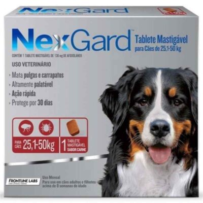 Nexgard 136 mg Perro de 25 a 50 kg Caja x 3 tabletas antiparasitario oral para perros de 25 a 50 kg