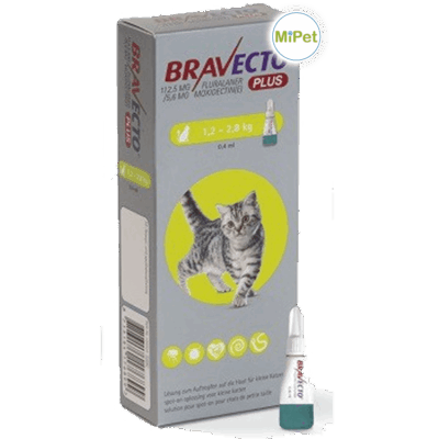 Bravecto Plus para Gatos de 1.2 a 2.8 kg, 112.5 mg