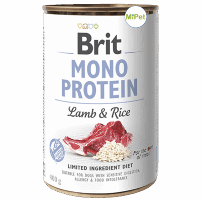 BRIT MONO PROTEIN LAMB & RICE - Cordero y Arroz 400gr