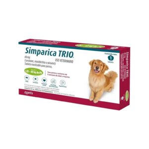 Caja de Simparica Trio 48 mg Perro de 20 a 40 kg Caja x 3 tabletas antiparasitario para perros