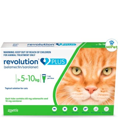 c. Revolution PLUS Verde - Gatos de 5 a 10kg - Caja x 1 und
