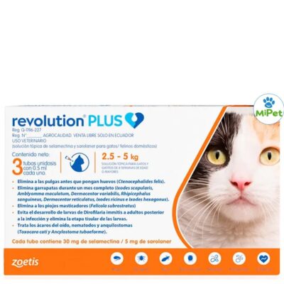 b. Revolution PLUS Naranja - Gatos de 2.5 a 5kg - Caja x 3 und