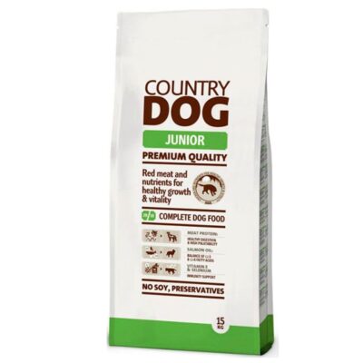 ¡Apresúrate! Dale a tu cachorro el asombroso Country Dog Junior 15kg. Calidad superior para un crecimiento impecable y felicidad ilimitada. ¡Compra en MiPet!