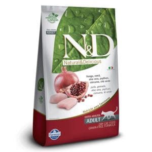 Imagen de N&D Feline Adult Pollo y Granada 7.5 kg, nutrición super premium para gatos.
