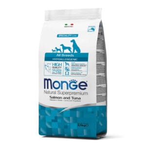 Imagen de Monge Canino Hypoallergenic Salmón y Atún, nutrición super premium para perros.