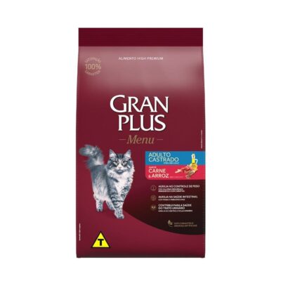 Imagen de Gran Plus Gato Adulto Castrado Carne y Arroz 10 kg, nutrición super premium para gatos.