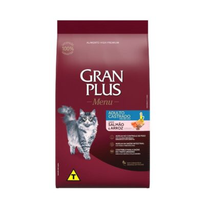 Imagen de Gran Plus Gato Castrado Salmón y Arroz 10 kg, nutrición super premium para gatos.