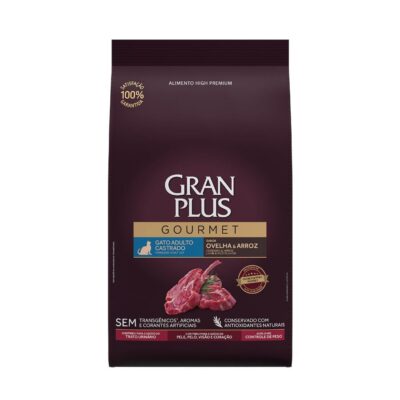 Imagen de Gran Plus Gourmet Gato Adulto Castrado Cordero y Arroz 10 kg, nutrición super premium para gatos.