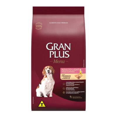 Imagen de Gran Plus Adulto Light Pollo y Arroz 15 kg, nutrición super premium para perros.