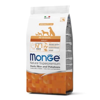 Imagen de Monge Canino Adult Pato, Arroz y Papa, nutrición super premium para perros.