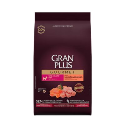 Imagen de Gran Plus Gourmet Adulto Mini y Pequeño Salmon y Pollo 10 kg, nutrición super premium para perros.