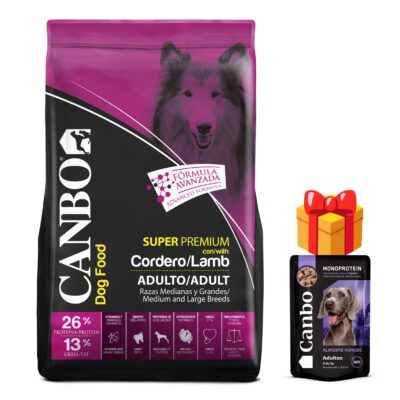 Canbo Adulto Cordero Razas Medianas y Grandes - Alimento premium de cordero para perros adultos de razas medianas y grandes