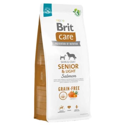 Brit Care Dog Grain Free Senior Light Salmon - Alimento de salmón sin granos para perros mayores o con sobrepeso
