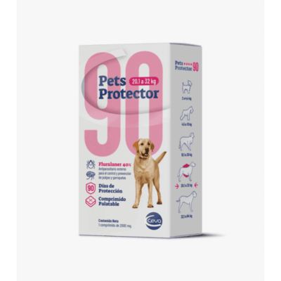 Pets Protector 90 Perro de 20.1 a 32 kg en presentación antiparasitaria para mascotas según rango de peso