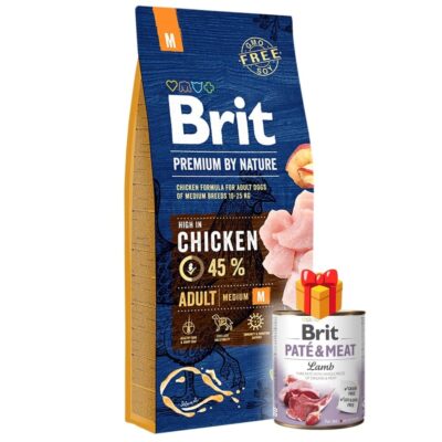 Brit Premium By Nature Adult Medium - Alimento premium de pollo para perros adultos de razas medianas