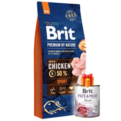 Brit Premium By Nature Sport 15 kg - Alimento de alta energía para perros deportistas y activos