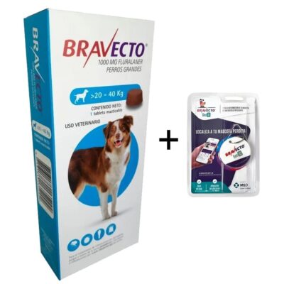 Bravecto Para Perros de 20 a 40 kg 1 Tableta tableta masticable antipulgas y antigarrapatas para perros grandes