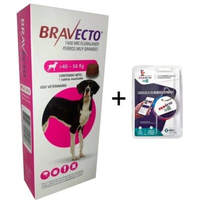 Bravecto Para Perros de 40 a 56 kg 1 Tableta tableta masticable antipulgas y antigarrapatas para perros muy grandes