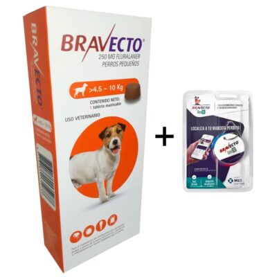Bravecto Para Perros de 4.5 a 10 kg 1 Tableta tableta masticable antipulgas y antigarrapatas para perros pequeños